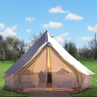 VEVOR 5-Person 100% Cotton Canvas Bell Tent 9.8 ft in Dia. Waterproof Canvas Camping Tent with Stove Jack
